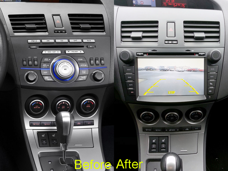 thumbnail interactive-video image 1 of Eonon 9" Android 14 Car Radio For Mazda 3 2010-2013 – 2DIN GPS, WiFi, Bluetooth, Apple CarPlay, OBD2 1 of 3