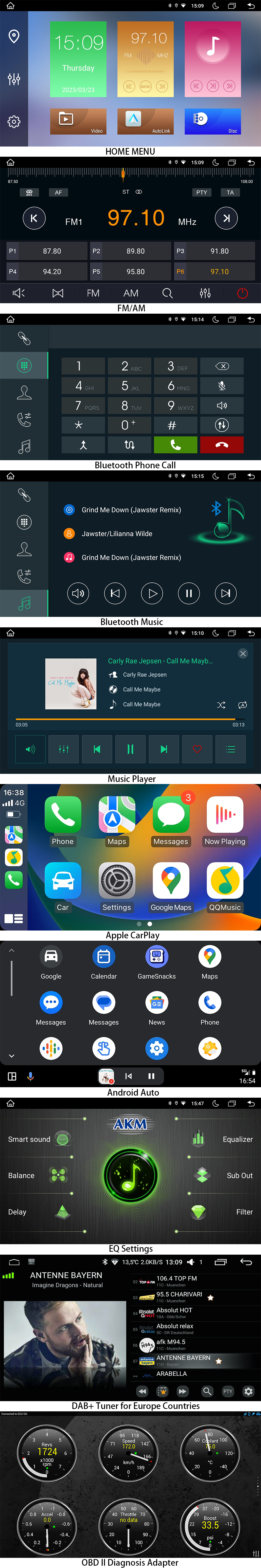 Android OS Navigation Radio Player