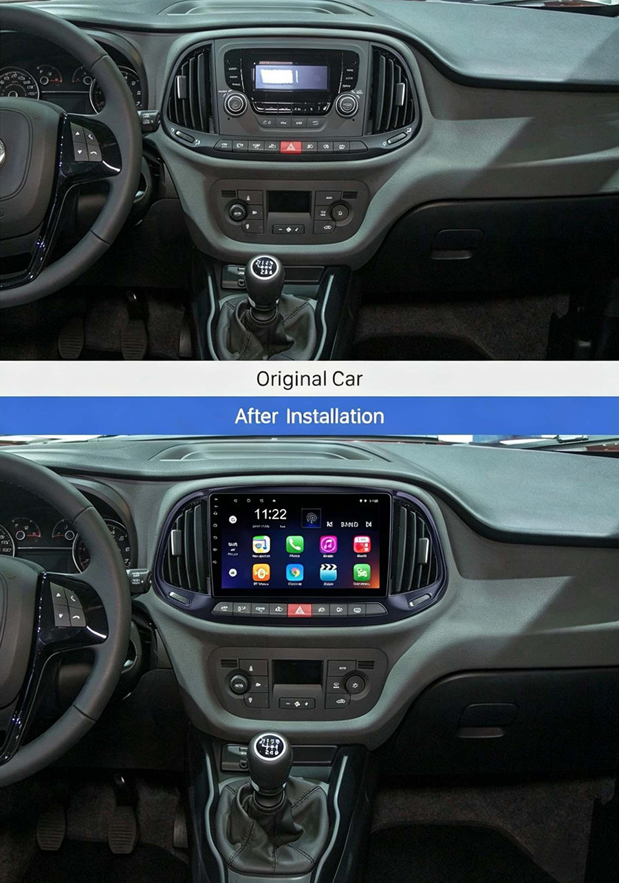 Fiat 500 navigation Fiat Doblo 2015-2018 Aftermarket Radio Upgrade